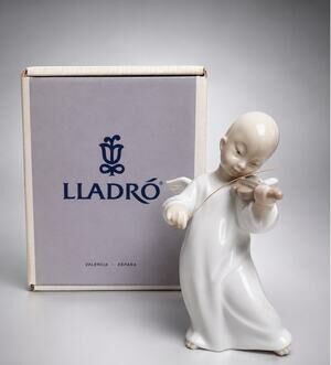 Lladro #4536 Chinese Angel Violin Porcelain Figurine w/ Original Box Spain